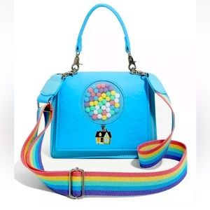 Loungefly x Disney Pixar UP Pom Pom Rainbow 🌈 Balloon Bag with Grape Soda Charm